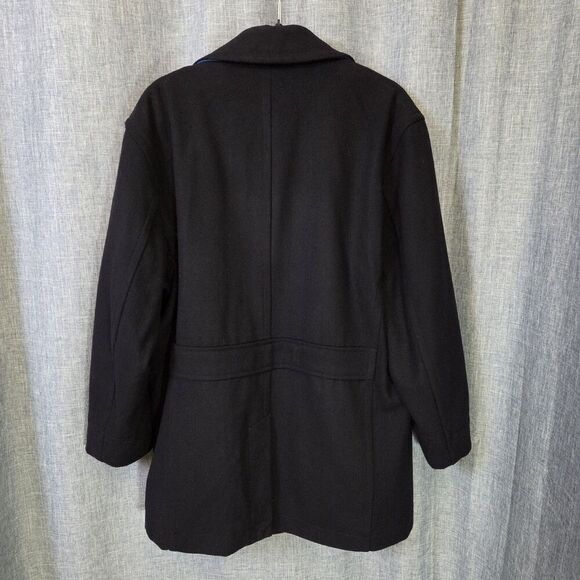 Egara Peacoat Wool Blend Men's L Quilt Lined Very Dark Navy/Black - Picture 12 of 13